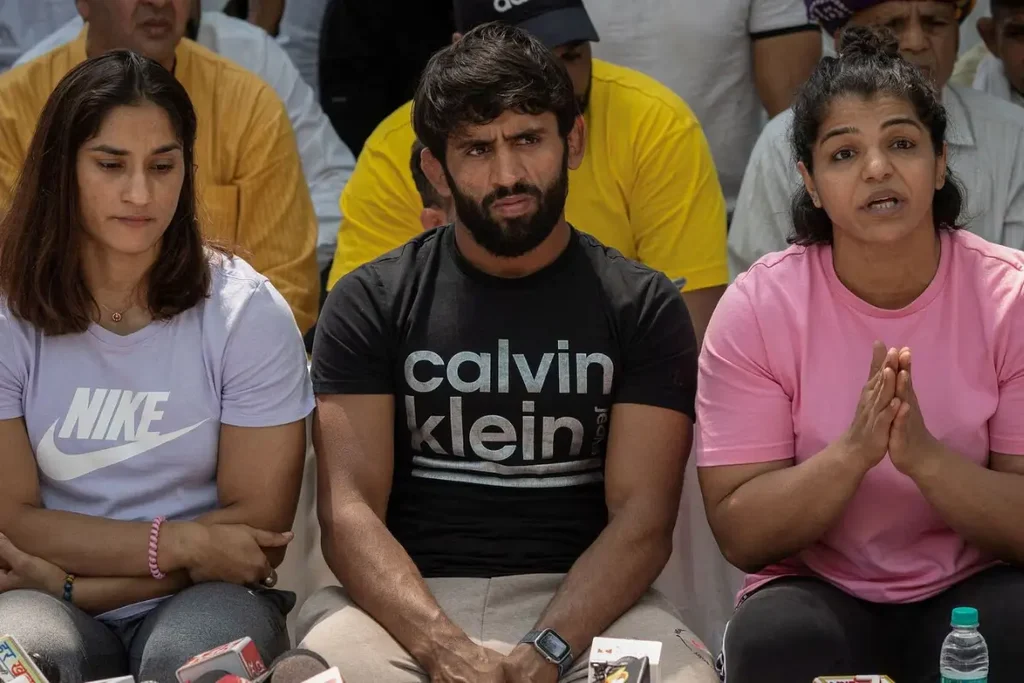 Vinesh Phogat, Bajrang Punia and Sakshi Malik