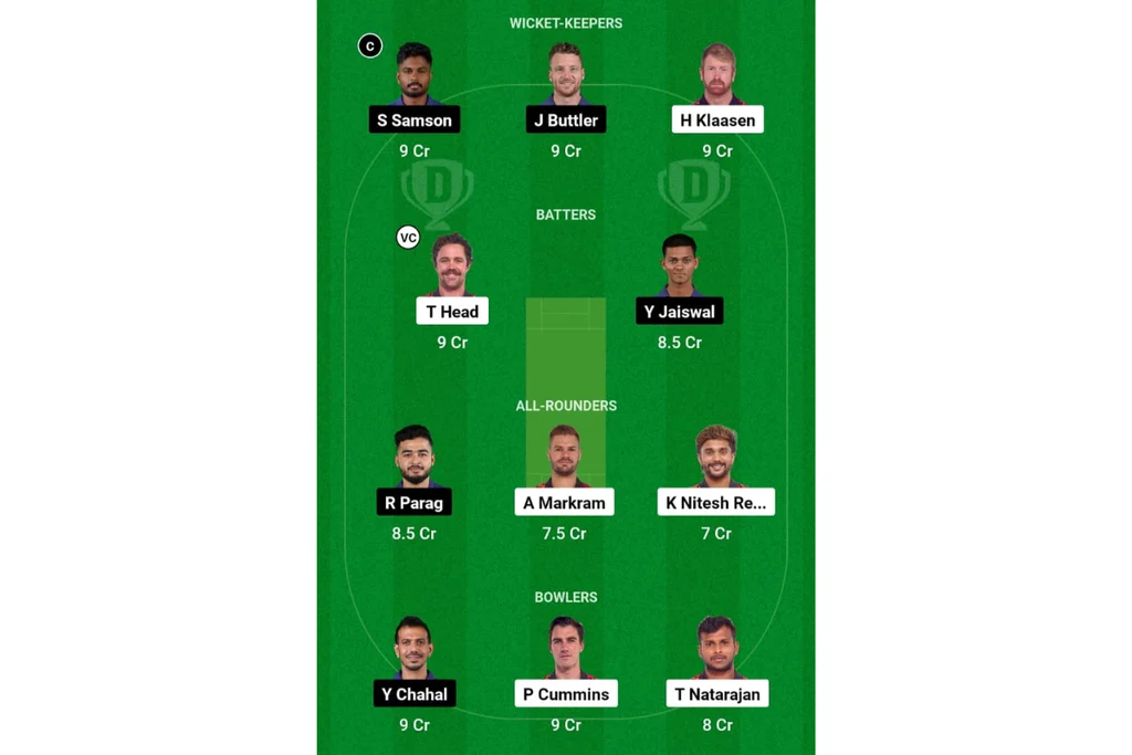 SRH vs RR Dream 11