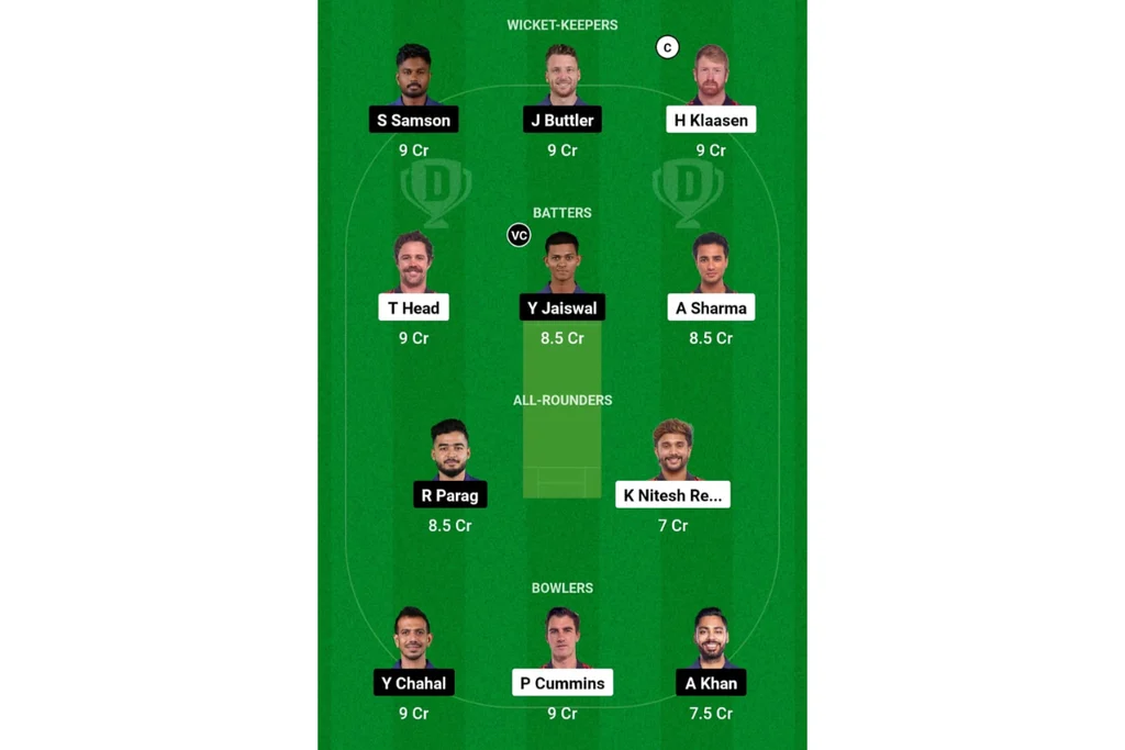 SRH vs RR Dream 11