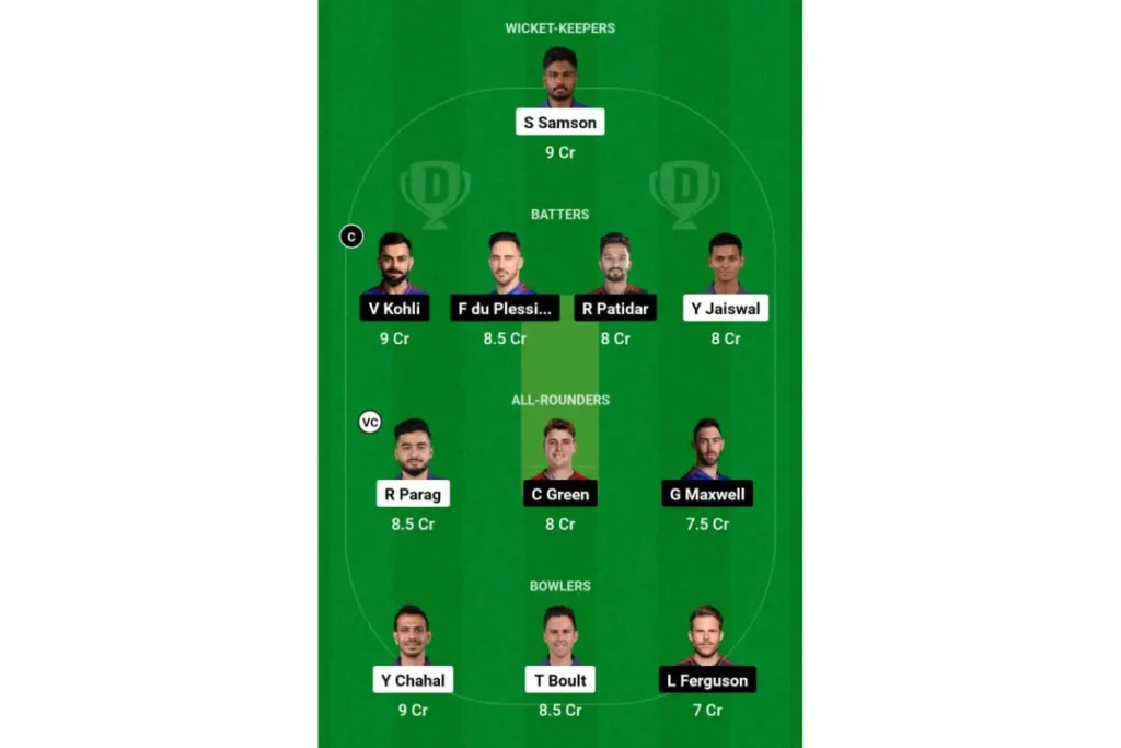 RR vs RCB Dream 11