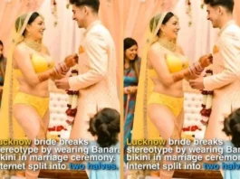 Bride Wearing Banarasi Bikini